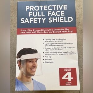 Protective Full Face Safety Shield 4 Pack Artcraft Optical Lightweight Anti Fog